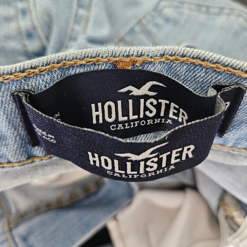 Hollister SlimStraight‎ Epic Flex Distressed Light Blue Denim Jeans Mens 29x32